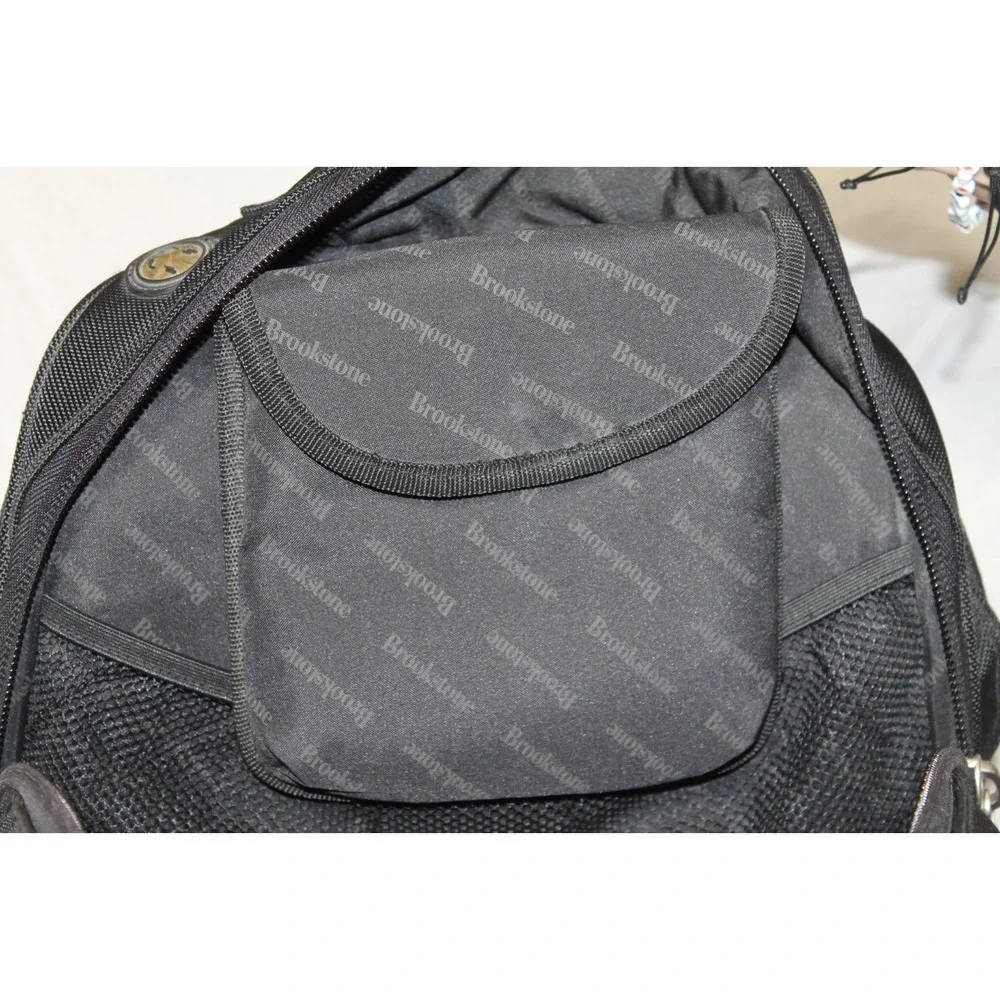 Brookstone Ballistic Business Travel Backpack Black Laptop Computer Carry On Bag